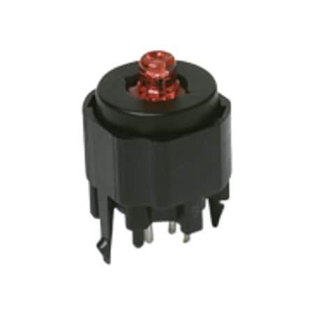 C&K Components Keypad Switch, 1 Switches, Spst, Momentary-Tactile, 0.1A, 30Vdc, 2.5N, 4 Pcb Hole Cnt, Solder K12ABK12.5N